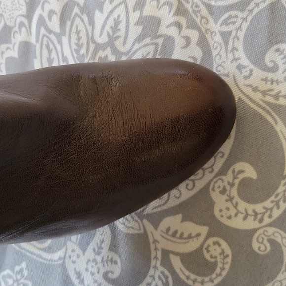 Anne Klein leather brown 4-inch high heel boots size 10 1/2 ankle/calf high - Picture 6 of 13